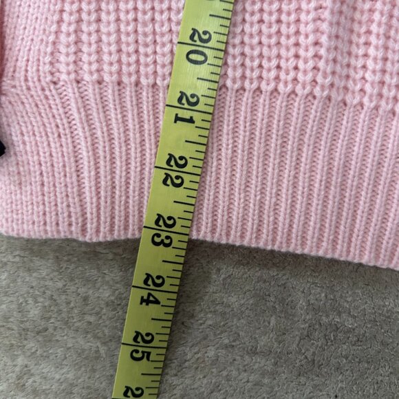 NWT Cupshe pink knit sweater, XL ,bow front, long sleeve, soft waffle knit - Picture 4 of 5